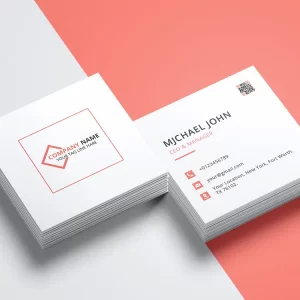 Sqaure business card design and print